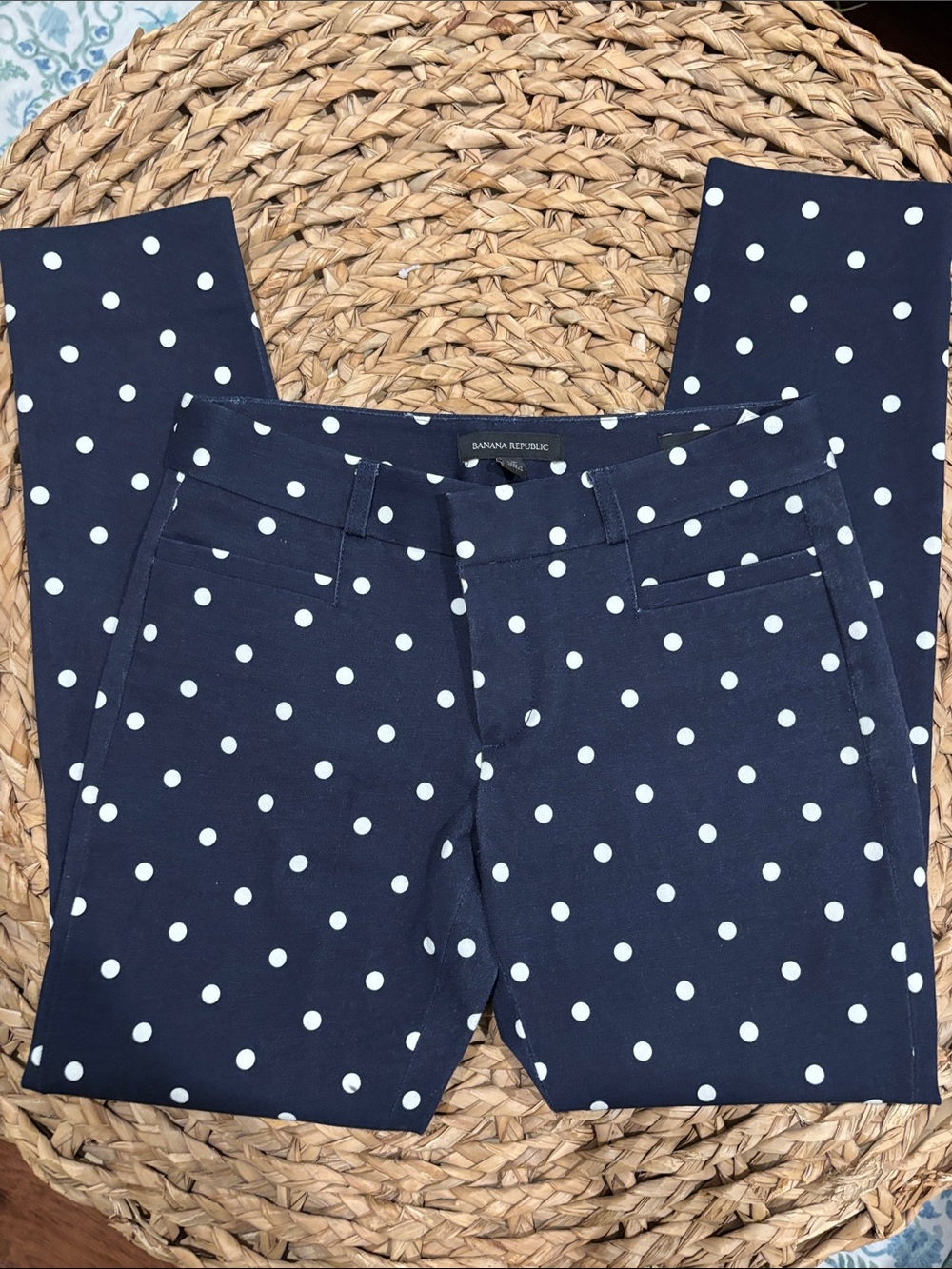 Banana Republic Navy Polka Dot Skinny Jeans
